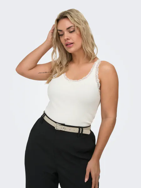 Hovedbilde CARSARA SHARAI LACE TANK TOP JRS CLOUD DANCER