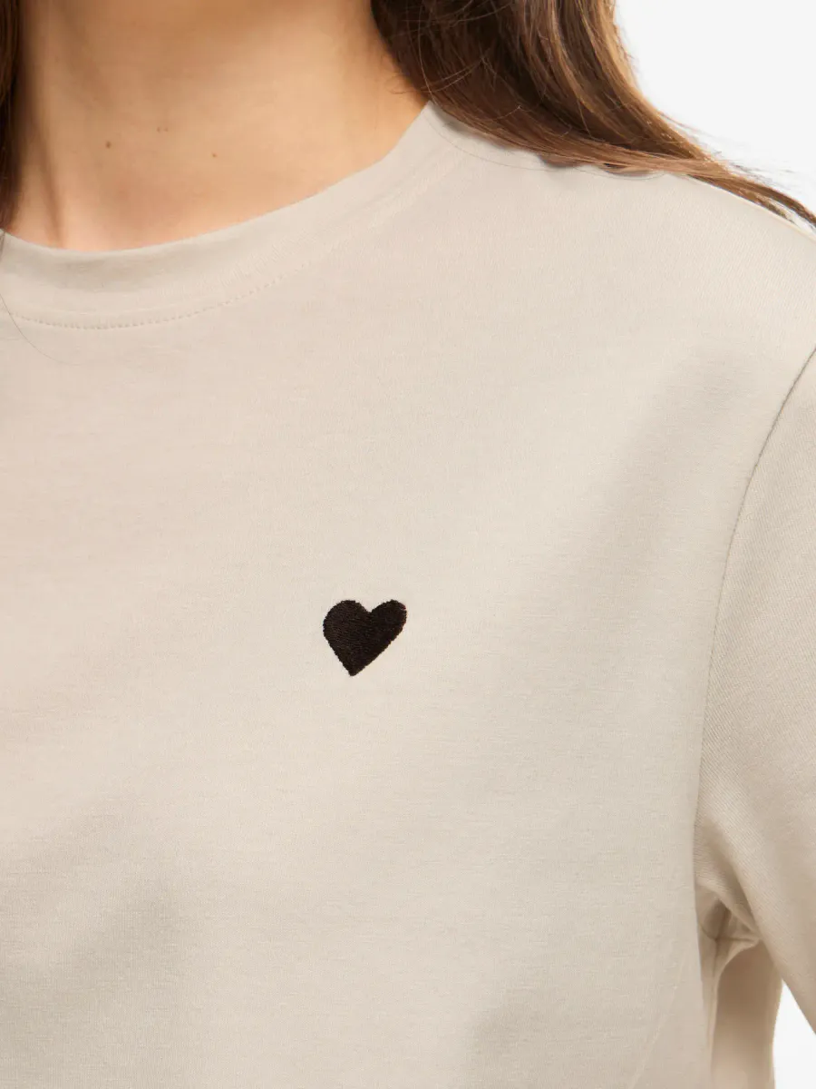 VINORA S/S T-SHIRT  BEIGE HEART