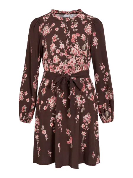 Hovedbilde VIELMA O-NECK L/S SHORT DRESS/LN COFFE BEAN ...