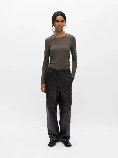 Hovedbilde OBJLIVA MW WIDE PANTS SEAL BROWN