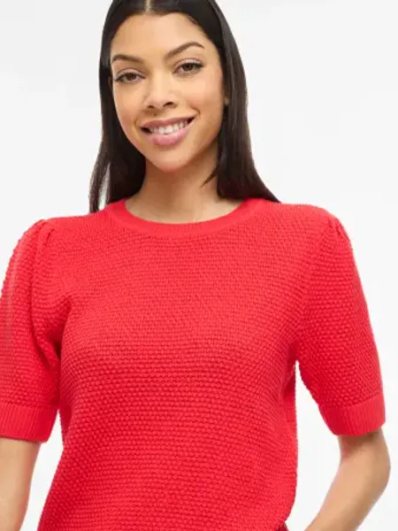 Hovedbilde VIDALO O-NECK S/S KNIT TOP HIBISCUS