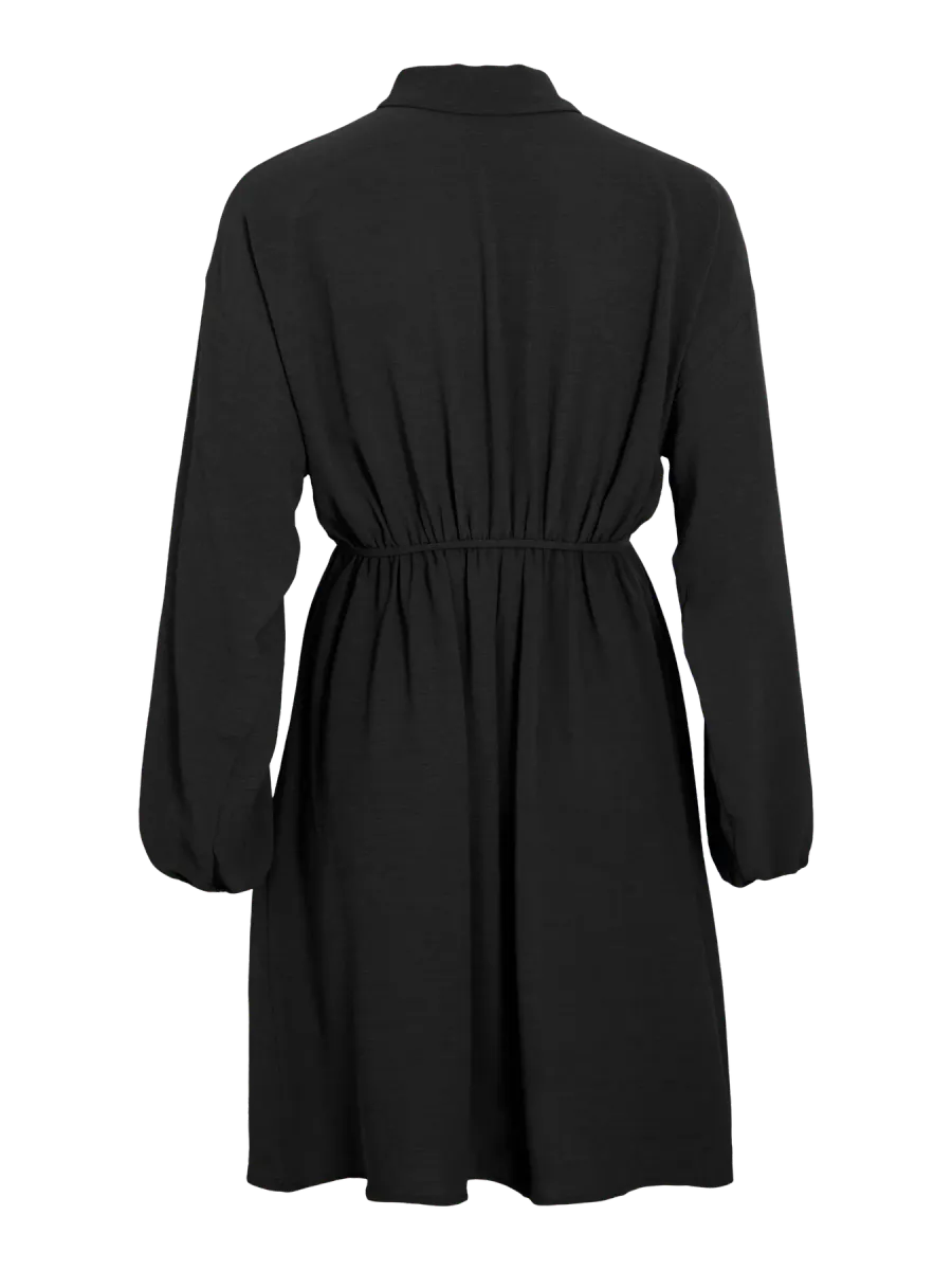 VISURASHIL L/S SHIRT DRESS/PB  BLACK