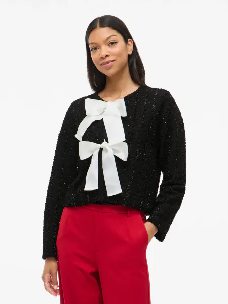Hovedbilde VIOTTA L/S BOW CARDIGAN/PTY/KA
