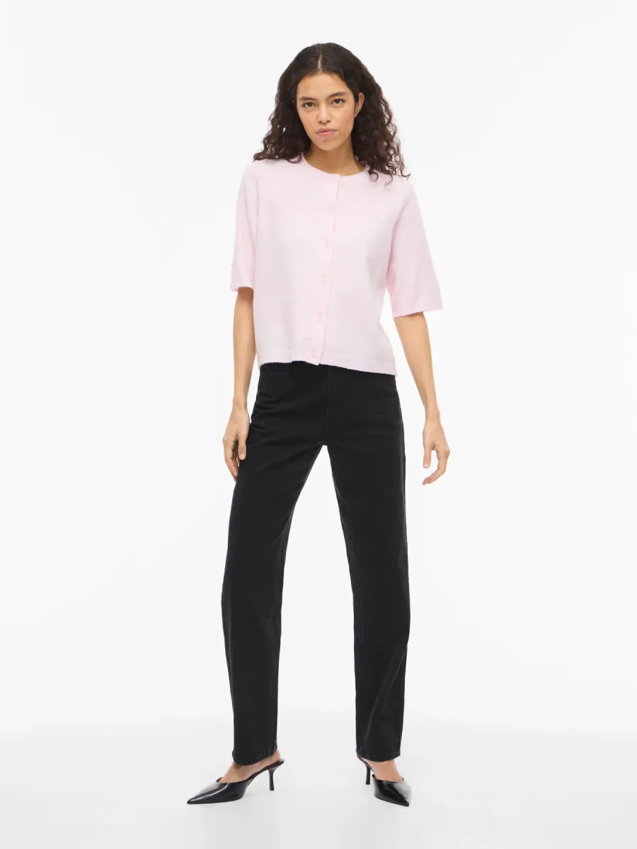 VILIGA 2/4 O-NECK KNIT CARDIGAN CHERRY BLOSSOM