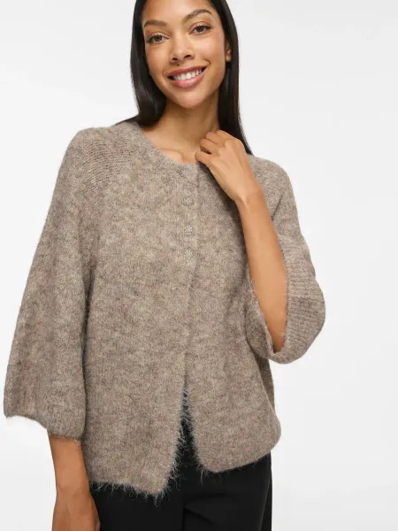 Hovedbilde VIBOWS 3/4 KNIT CARDIGAN NATURAL MELANGE