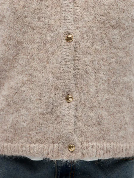 Hovedbilde OBJSAGGIA RE KNIT VEST CARDIGAN HUMUS MELANGE