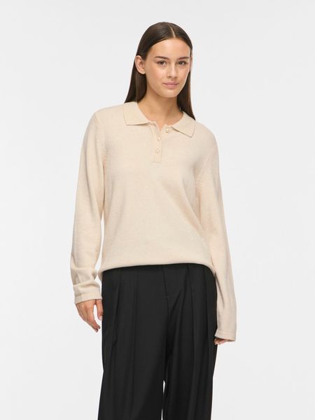 Hovedbilde VIRIL L/S POLO PULLOVER KNIT SUPER LIGHT NATURAL