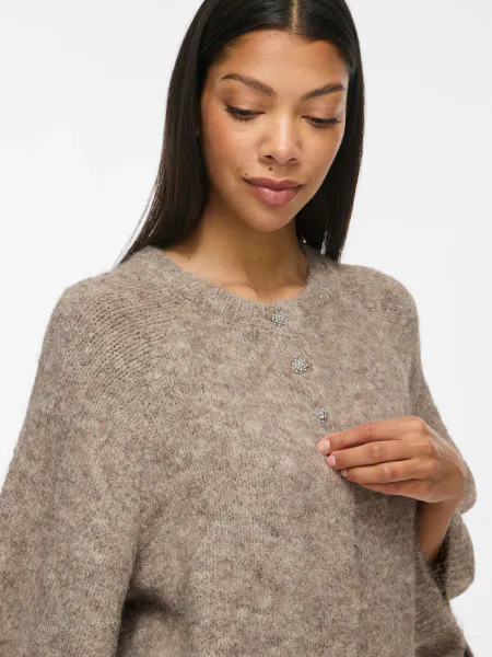 Hovedbilde VIBOWS 3/4 KNIT CARDIGAN NATURAL MELANGE