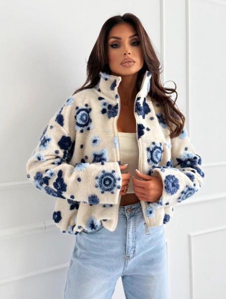 Hovedbilde TEDDY FLOWER JAKKE BLUE