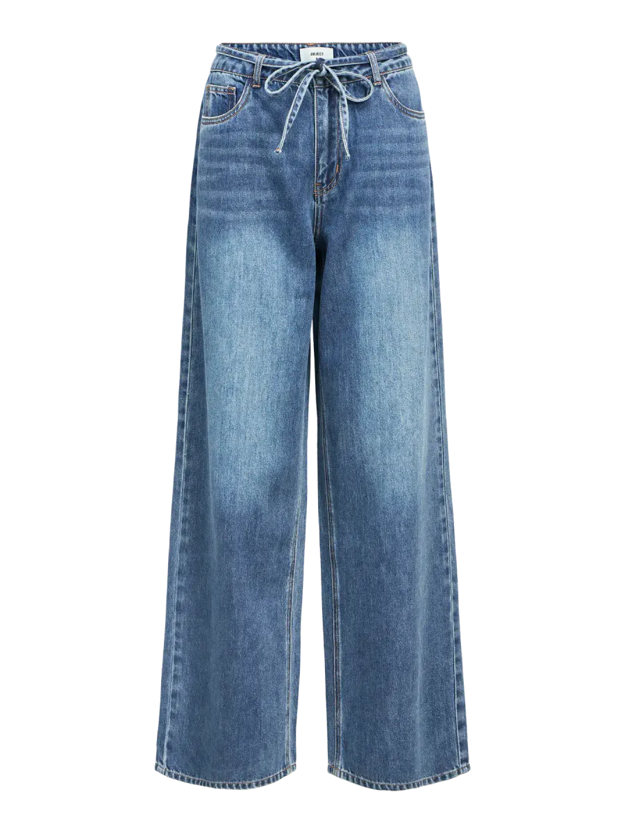 OBJROSIE MW WIDE JEANS MEDIUM BLUE
