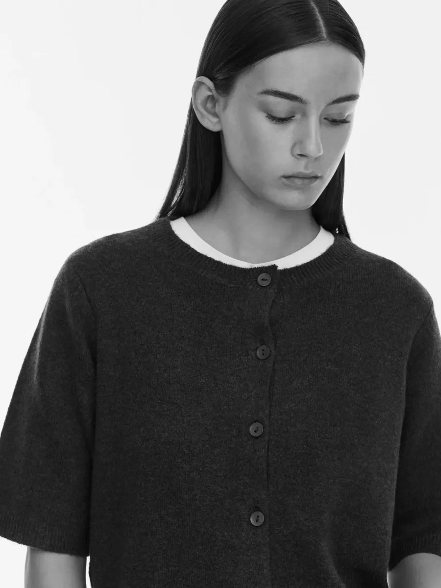 VILIGA 2/4 O-NECK KNIT CARDIGAN FORREST NIGHT